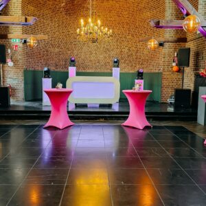 Roze stretch statafelrok