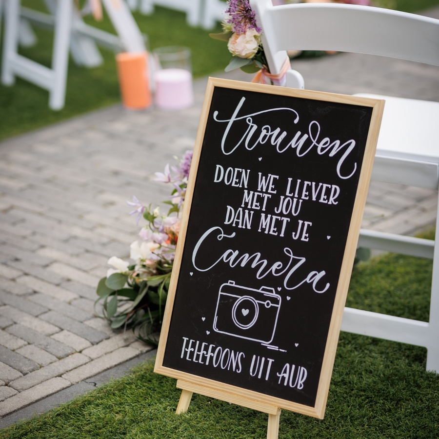 trouwen zonder camera bord