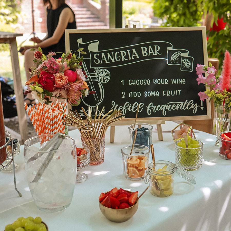 Tekstbord sangria bar