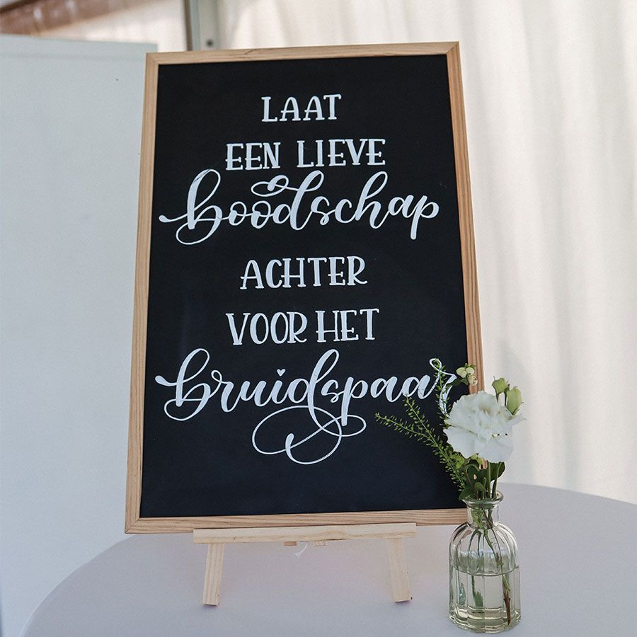 Tekstbord gastenboek